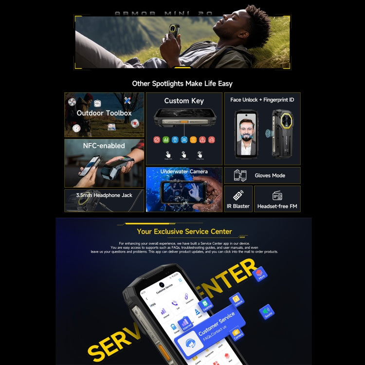 Ulefone Armor Mini 20, Night Vision, 8GB+256GB, IP68/IP69K Rugged Phone, 4.7 inch Android 14 MediaTek Dimensity 6300 Octa Core, Network: 4G, NFC, OTG Ulefone Armor Mini 20, Night Vision, 8GB+256GB, IP68/IP69K Rugged Phone, 4.7 inch Android 14 MediaTek Dimensity 6300 Octa Core, Network: 4G, NFC, OTG